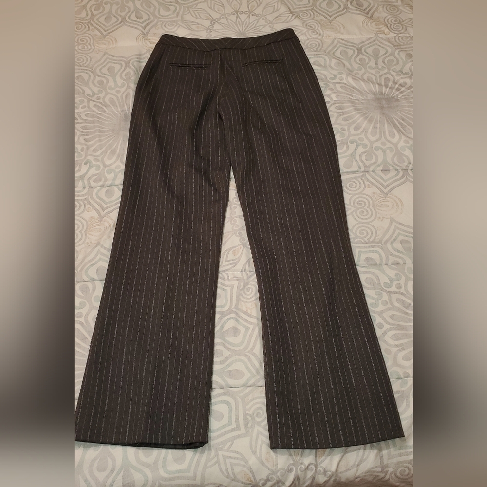 Womens Signature By Larry Levine 2pc Pantsuit, Dark Blueish Gray With Pinstripes - Picture 7 of 13